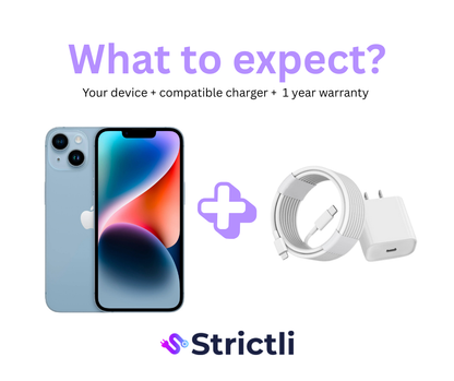 All Phones Come with the Device and Corresponding Charger block and cable in the box - Strictli Certified